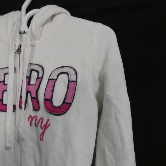 AEROPOSTALE | small | White Zip-Up Hooded Sweatshirt | Bold Aero NY Print Front - Picture 5 of 15